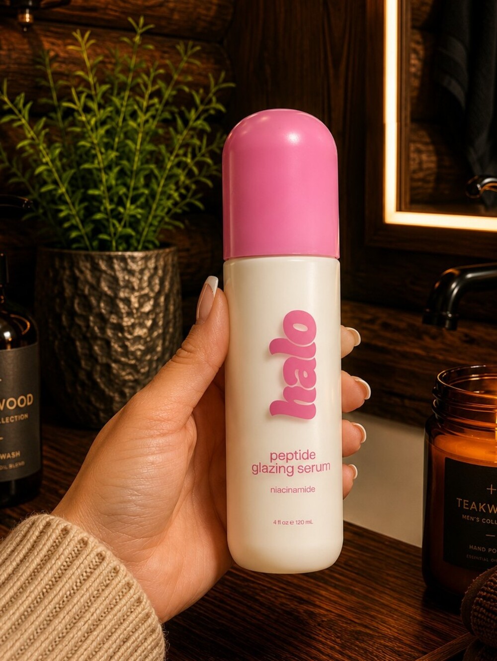 Halo Peptide Glazing Serum — White Bottle with Pink Cap - Picture 2 of 2